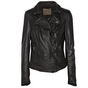 NWT Muubaa Monteria Black Leather Jacket Size 6